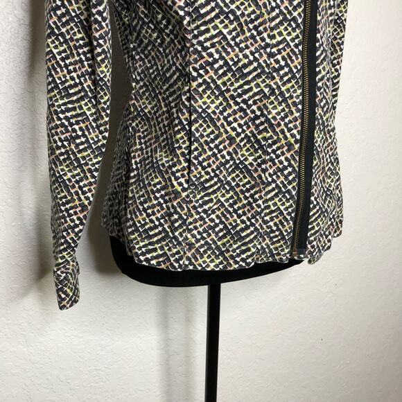 Cabi Cliffside Moto black white mulitcolor zip front blazer jacket Small #5099 - Picture 5 of 16